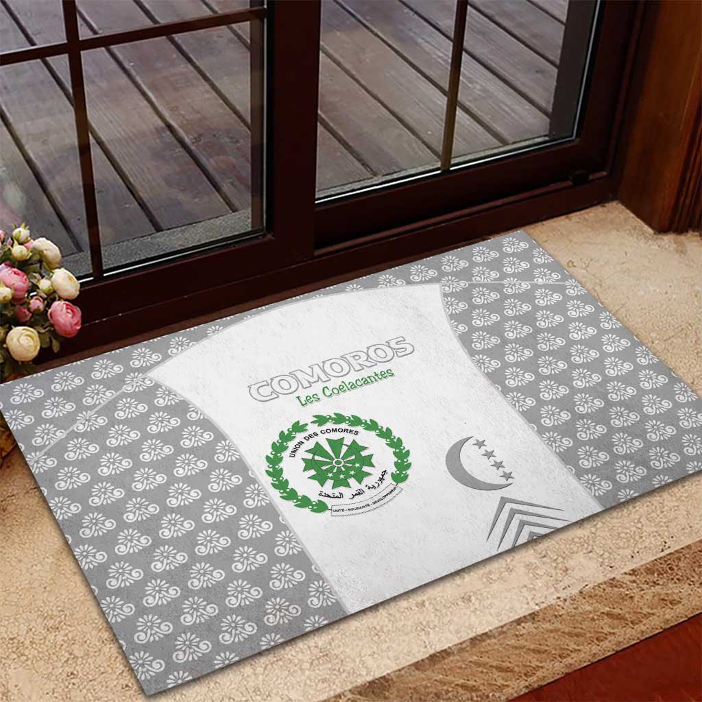 Comoros Football Rubber Doormat Go Champions White Les Coelacantes - Wonder Print Shop
