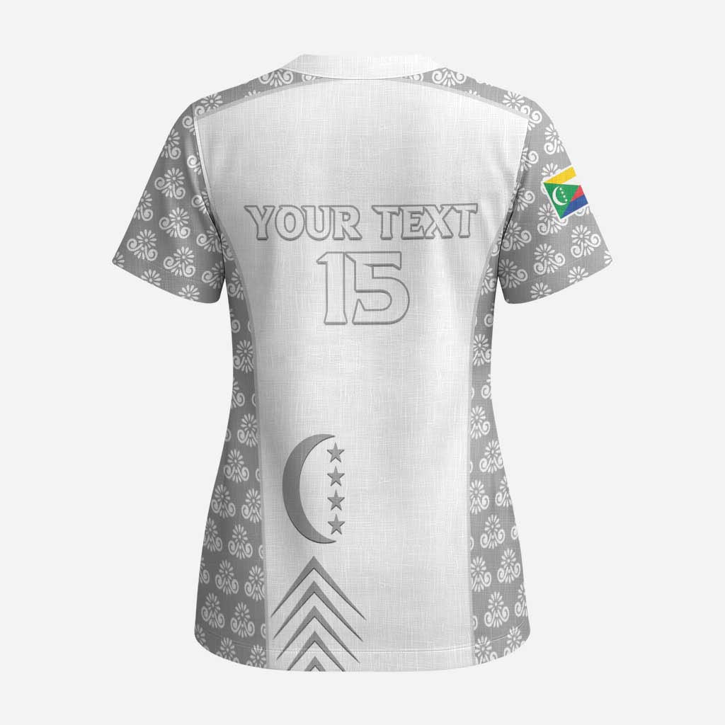 Custom Comoros Football Scrub Top Go Champions White Les Coelacantes - Wonder Print Shop