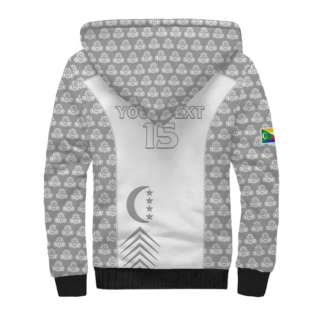 Custom Comoros Football Sherpa Hoodie Go Champions White Les Coelacantes - Wonder Print Shop