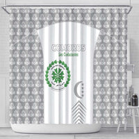 Comoros Football Shower Curtain Go Champions White Les Coelacantes - Wonder Print Shop