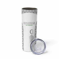 Custom Comoros Football Skinny Tumbler Go Champions White Les Coelacantes - Wonder Print Shop