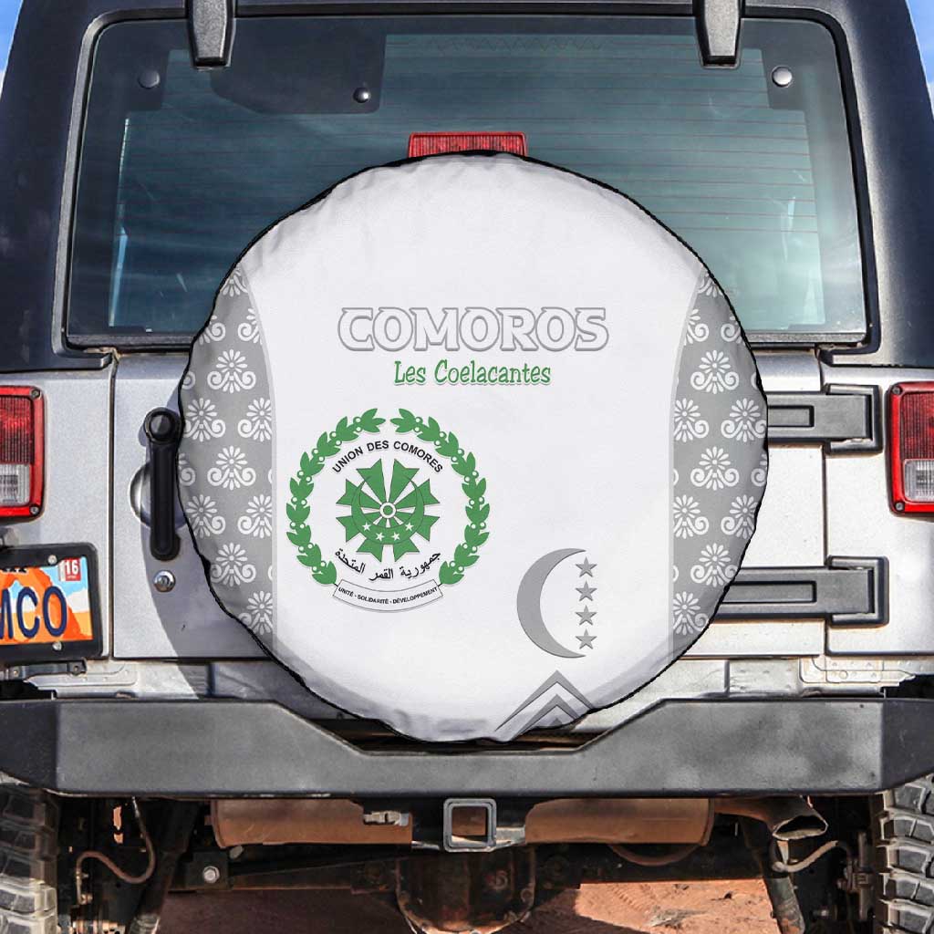 Comoros Football Spare Tire Cover Go Champions White Les Coelacantes - Wonder Print Shop