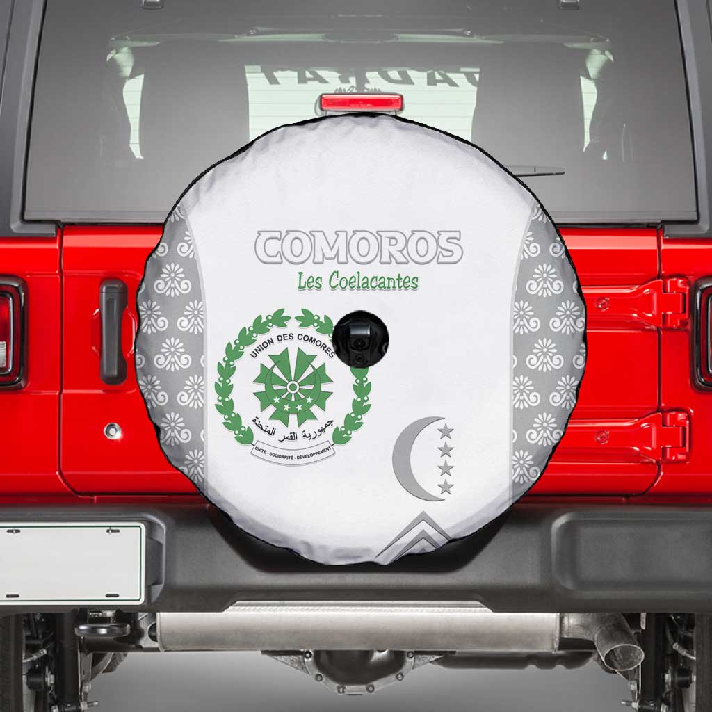 Comoros Football Spare Tire Cover Go Champions White Les Coelacantes - Wonder Print Shop