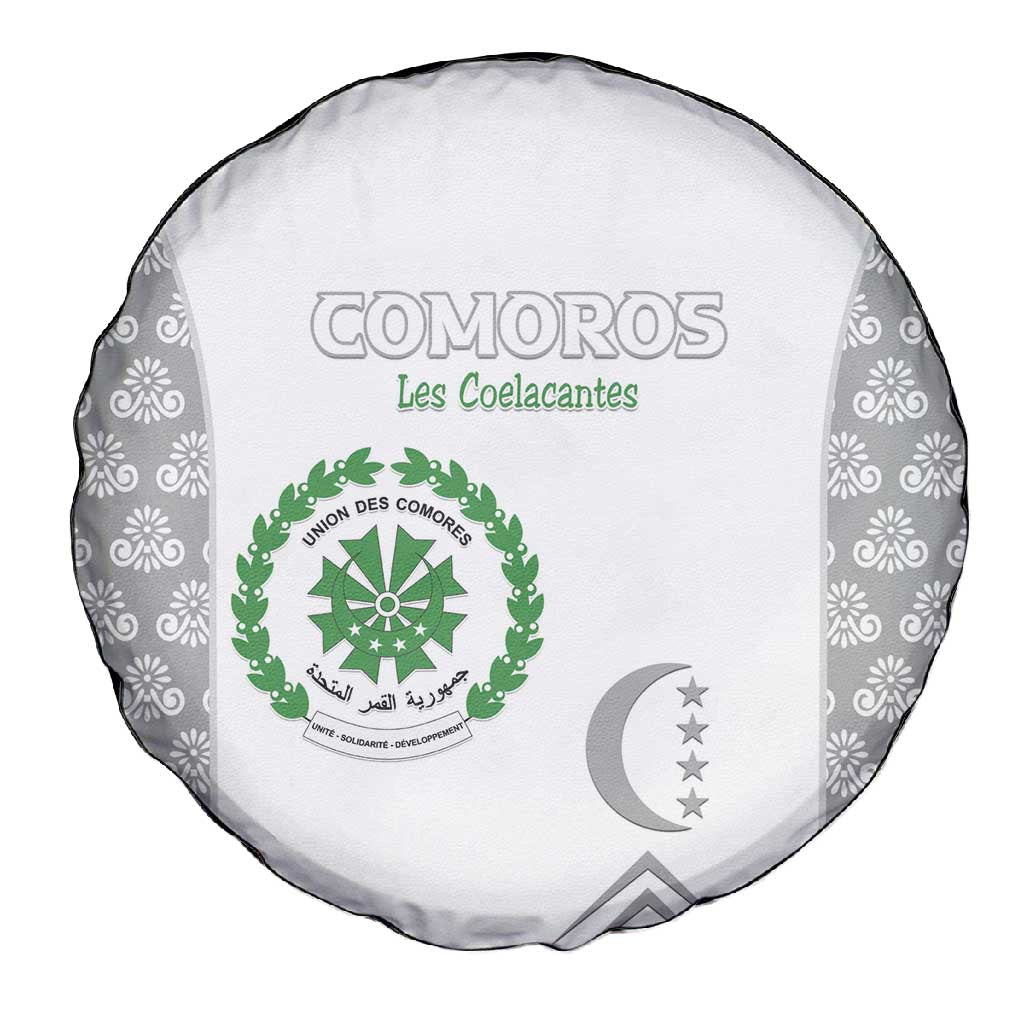 Comoros Football Spare Tire Cover Go Champions White Les Coelacantes - Wonder Print Shop