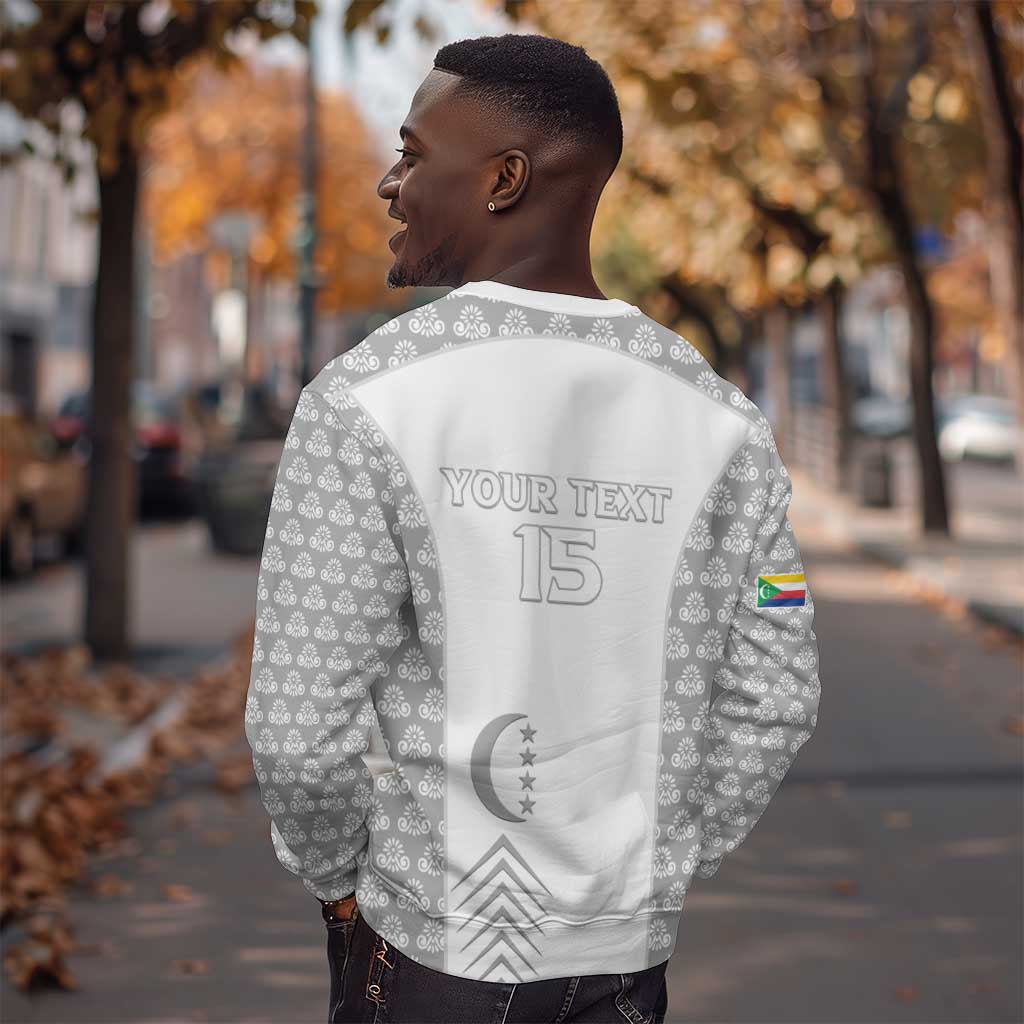 Custom Comoros Football Sweatshirt Go Champions White Les Coelacantes - Wonder Print Shop