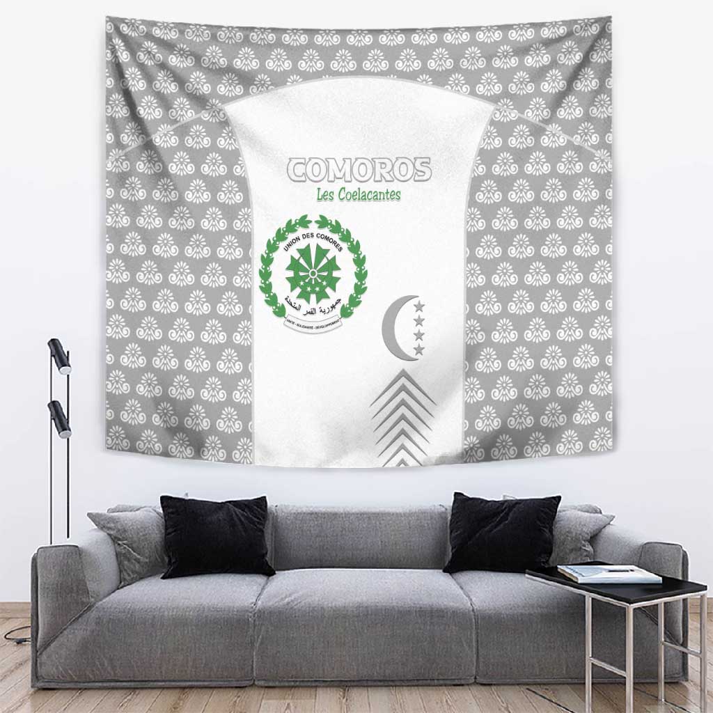 Comoros Football Tapestry Go Champions White Les Coelacantes - Wonder Print Shop