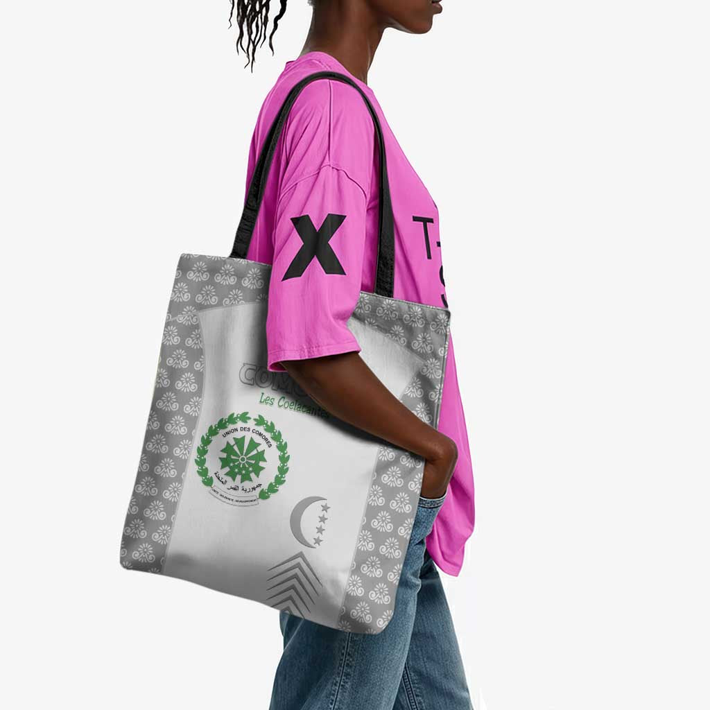 Comoros Football Tote Bag Go Champions White Les Coelacantes - Wonder Print Shop