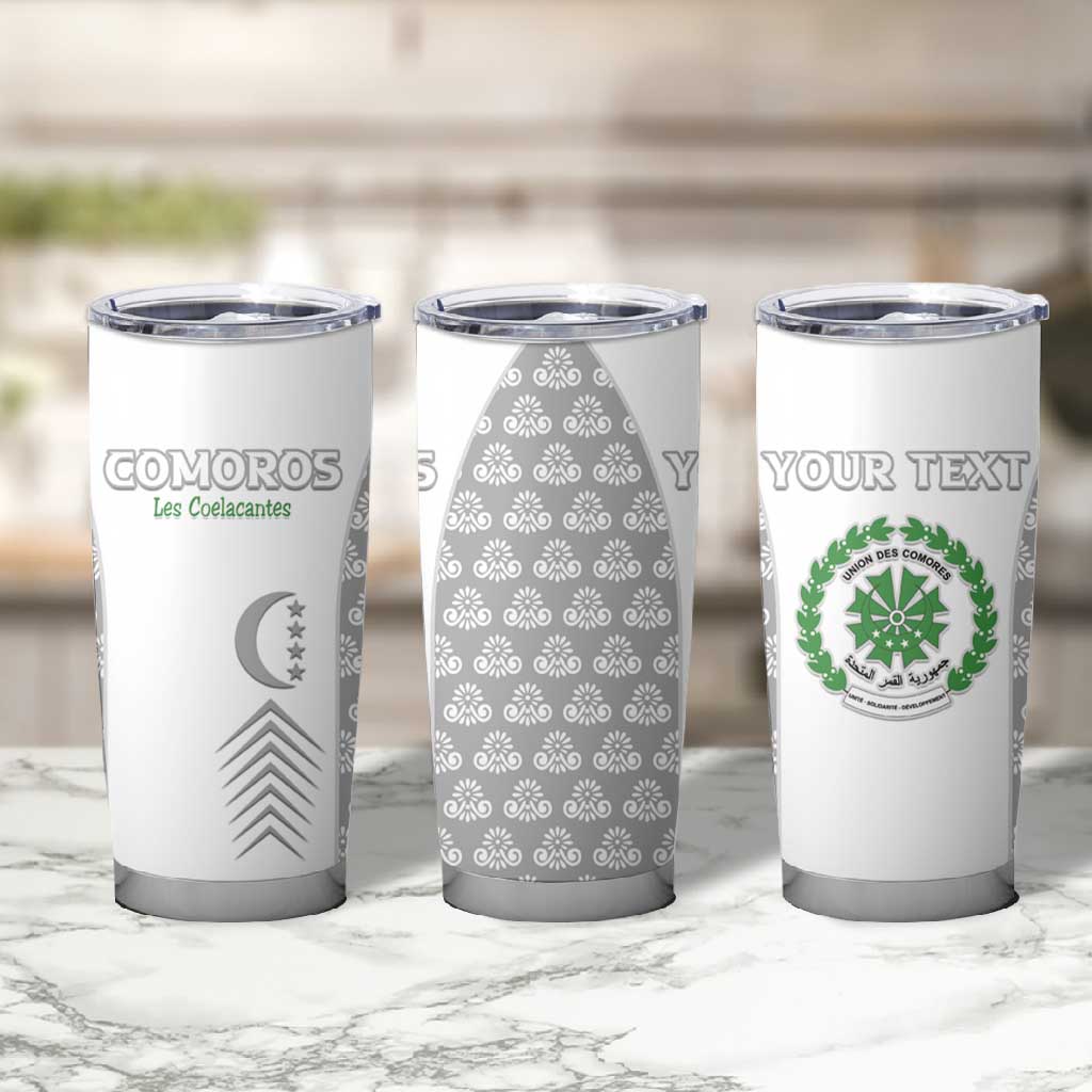 Custom Comoros Football Tumbler Cup Go Champions White Les Coelacantes - Wonder Print Shop