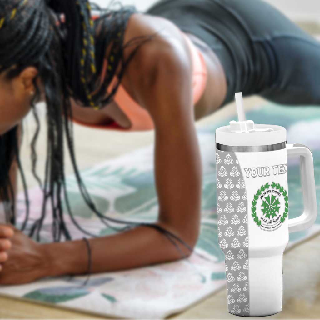 Custom Comoros Football Tumbler With Handle Go Champions White Les Coelacantes - Wonder Print Shop