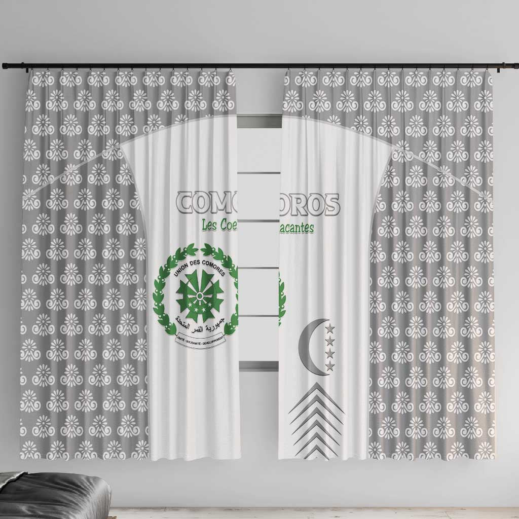 Comoros Football Window Curtain Go Champions White Les Coelacantes - Wonder Print Shop