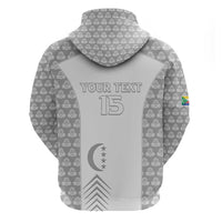 Custom Comoros Football Zip Hoodie Go Champions White Les Coelacantes - Wonder Print Shop