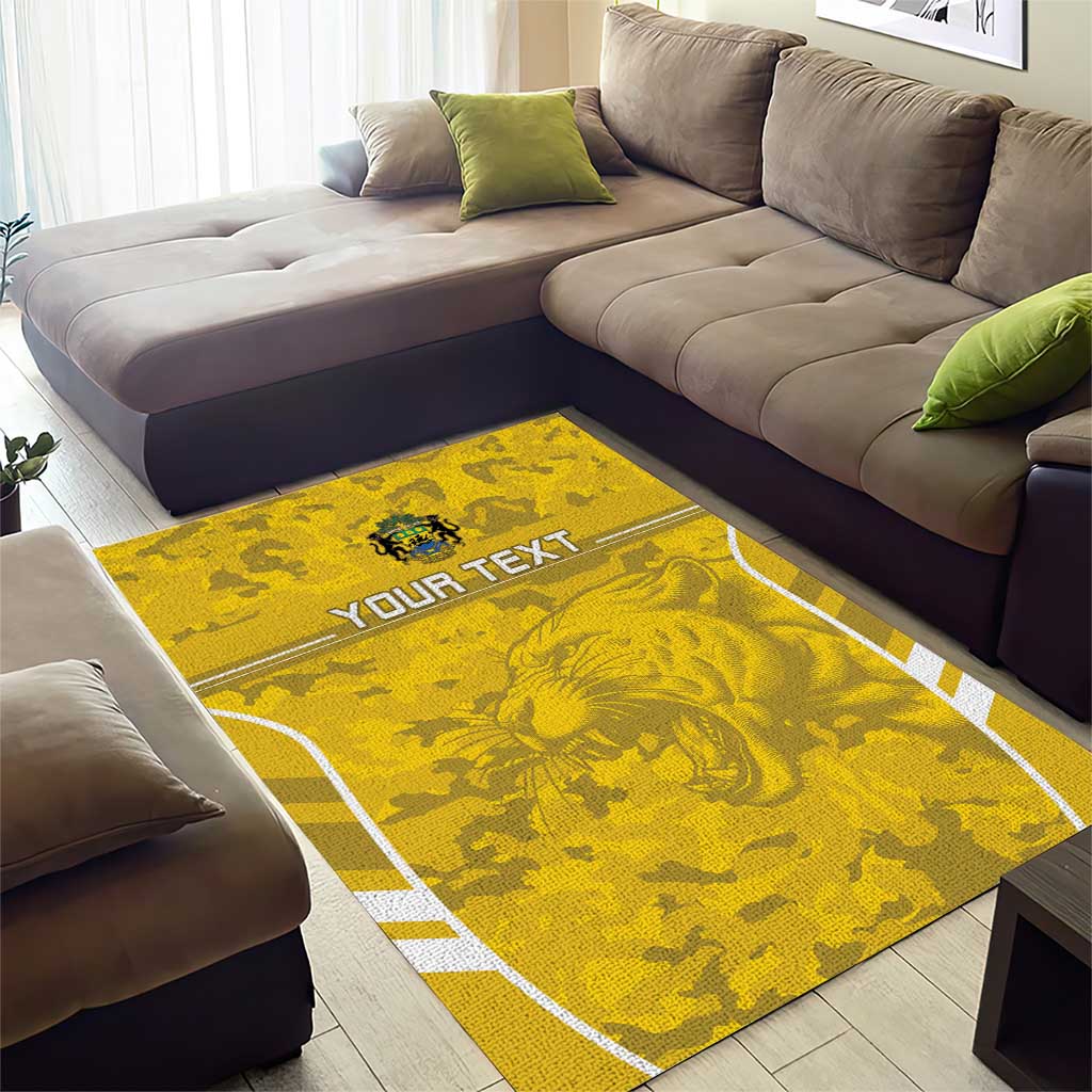Custom Gabon Football Area Rug Go Panthers