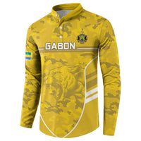 Custom Gabon Football Button Sweatshirt Go Panthers