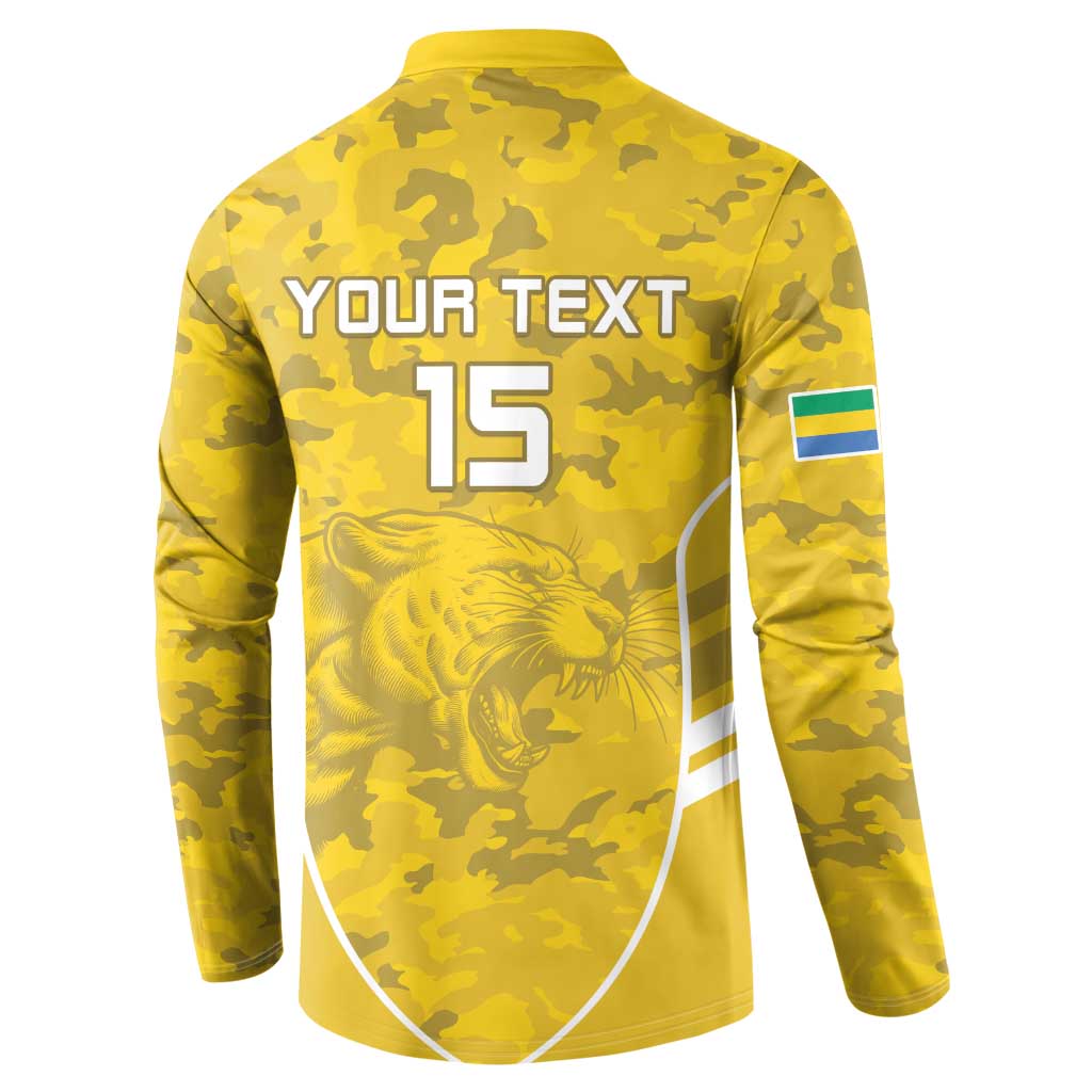 Custom Gabon Football Button Sweatshirt Go Panthers