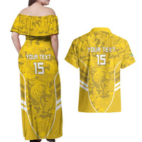 Custom Gabon Football Couples Matching Off Shoulder Maxi Dress and Hawaiian Shirt Go Panthers