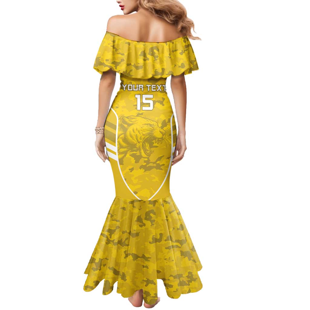 Custom Gabon Football Family Matching Mermaid Dress and Hawaiian Shirt Go Panthers