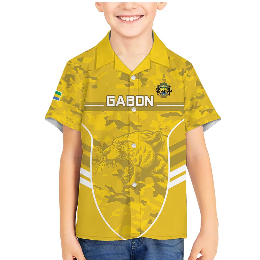 Custom Gabon Football Family Matching Mermaid Dress and Hawaiian Shirt Go Panthers