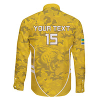 Custom Gabon Football Family Matching Off The Shoulder Long Sleeve Dress and Hawaiian Shirt Go Panthers