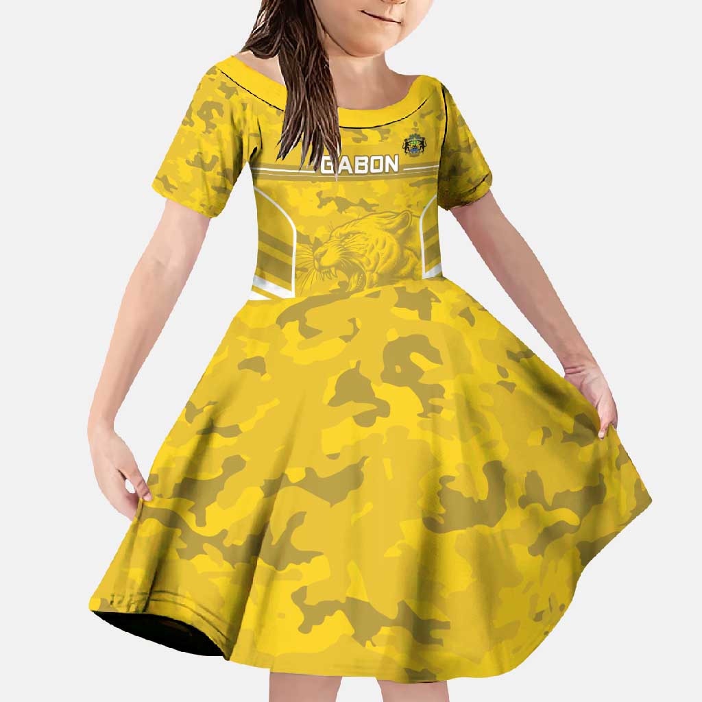 Custom Gabon Football Family Matching Off Shoulder Maxi Dress and Hawaiian Shirt Go Panthers