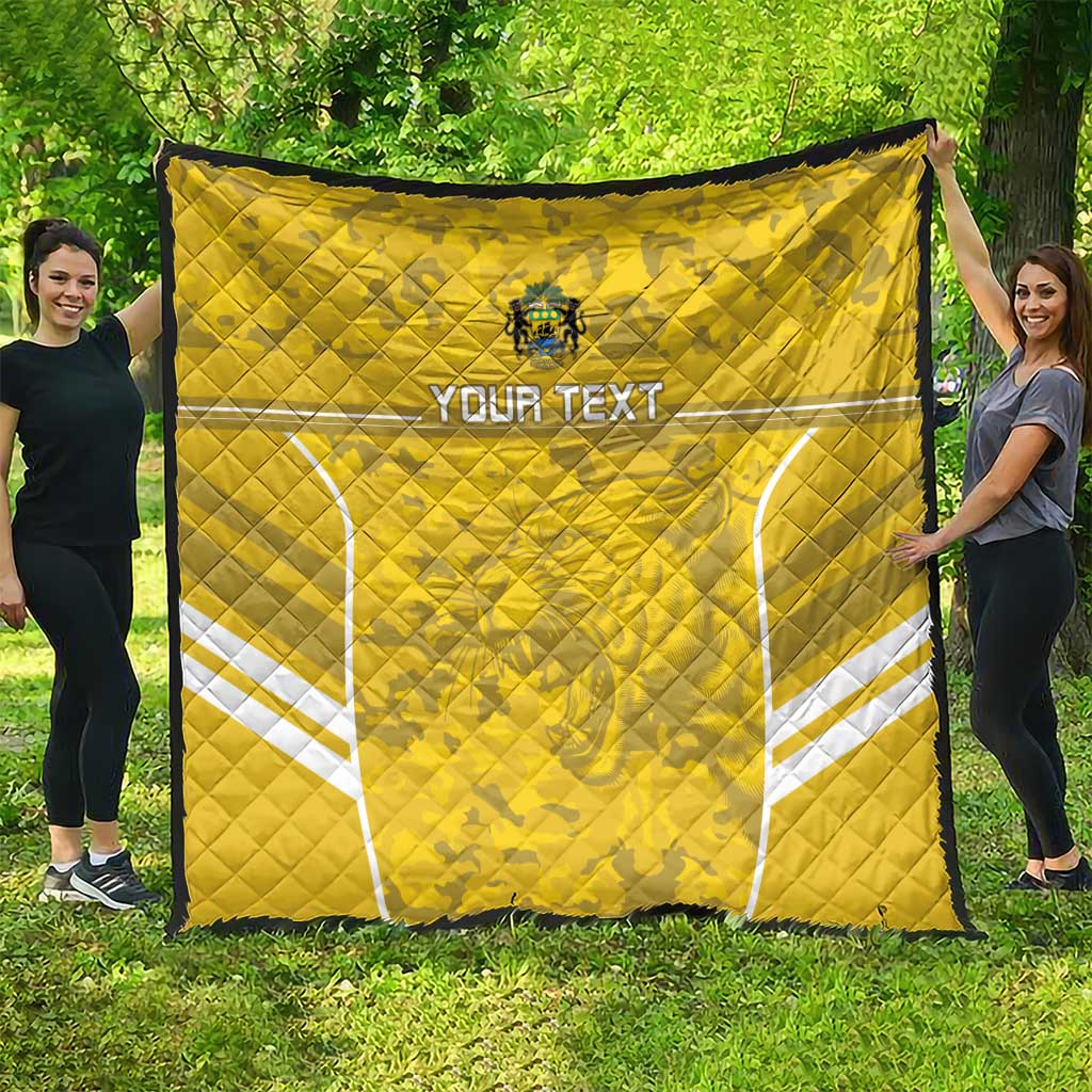 Custom Gabon Football Quilt Go Panthers - Wonder Print Shop