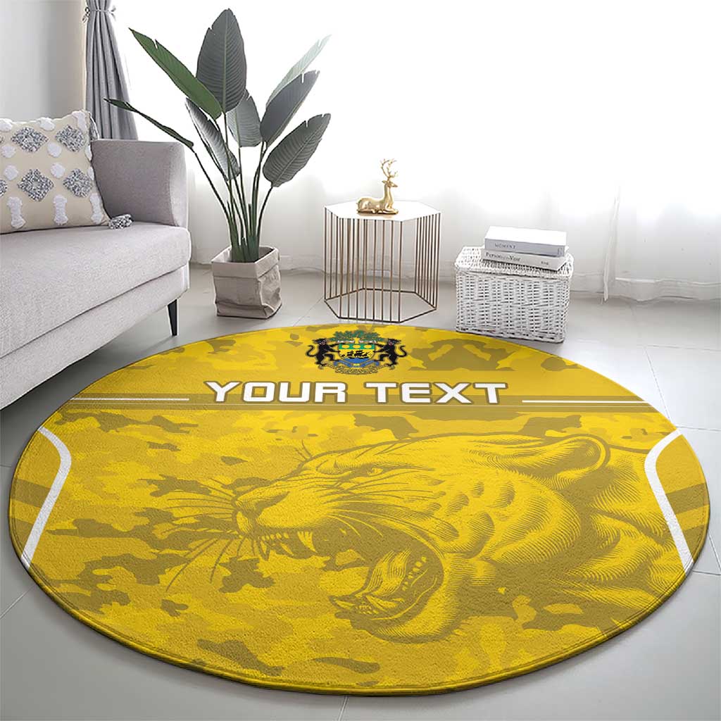 Custom Gabon Football Round Carpet Go Panthers - Wonder Print Shop