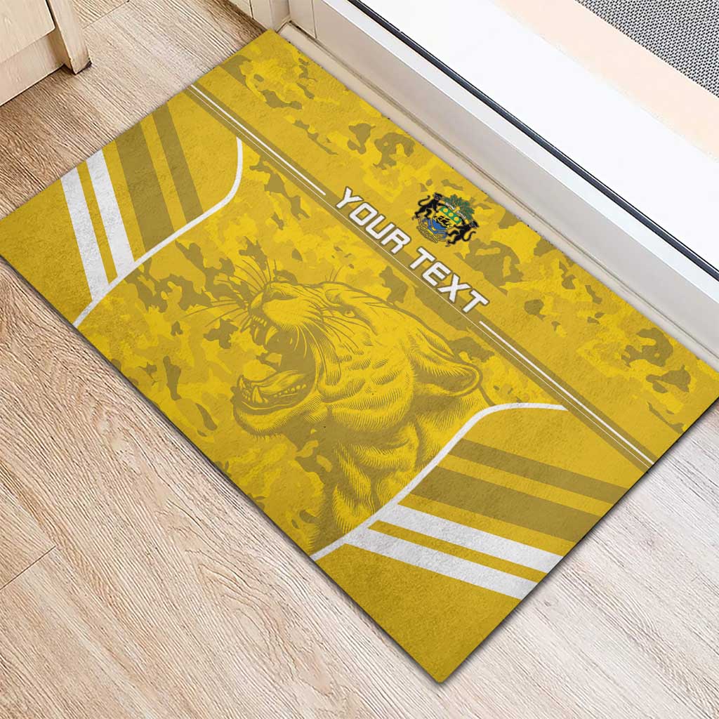 Custom Gabon Football Rubber Doormat Go Panthers - Wonder Print Shop