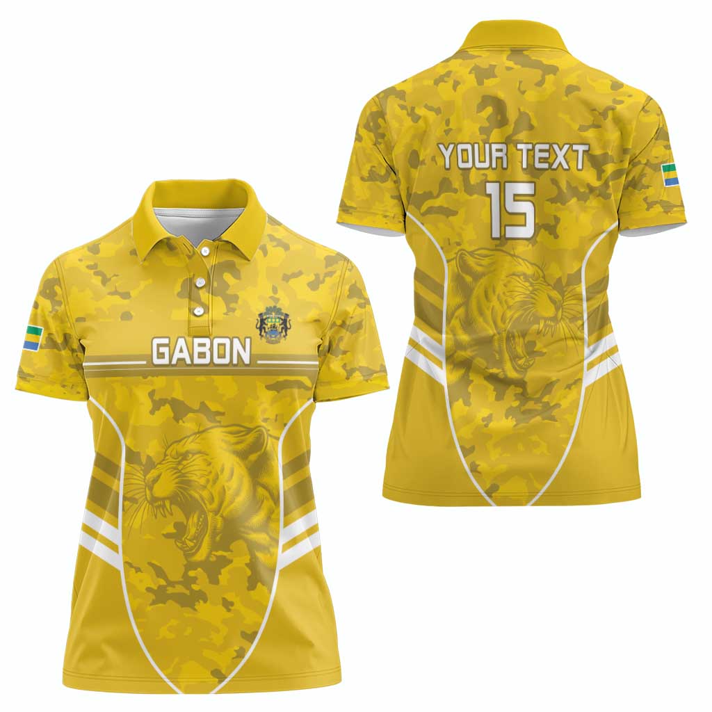 Custom Gabon Football Women Polo Shirt Go Panthers - Wonder Print Shop
