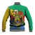 Personalised Gabon Baseball Jacket Coat Of Arms With African Pattern