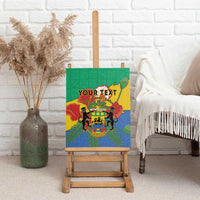 Personalised Gabon Canvas Wall Art Coat Of Arms With African Pattern
