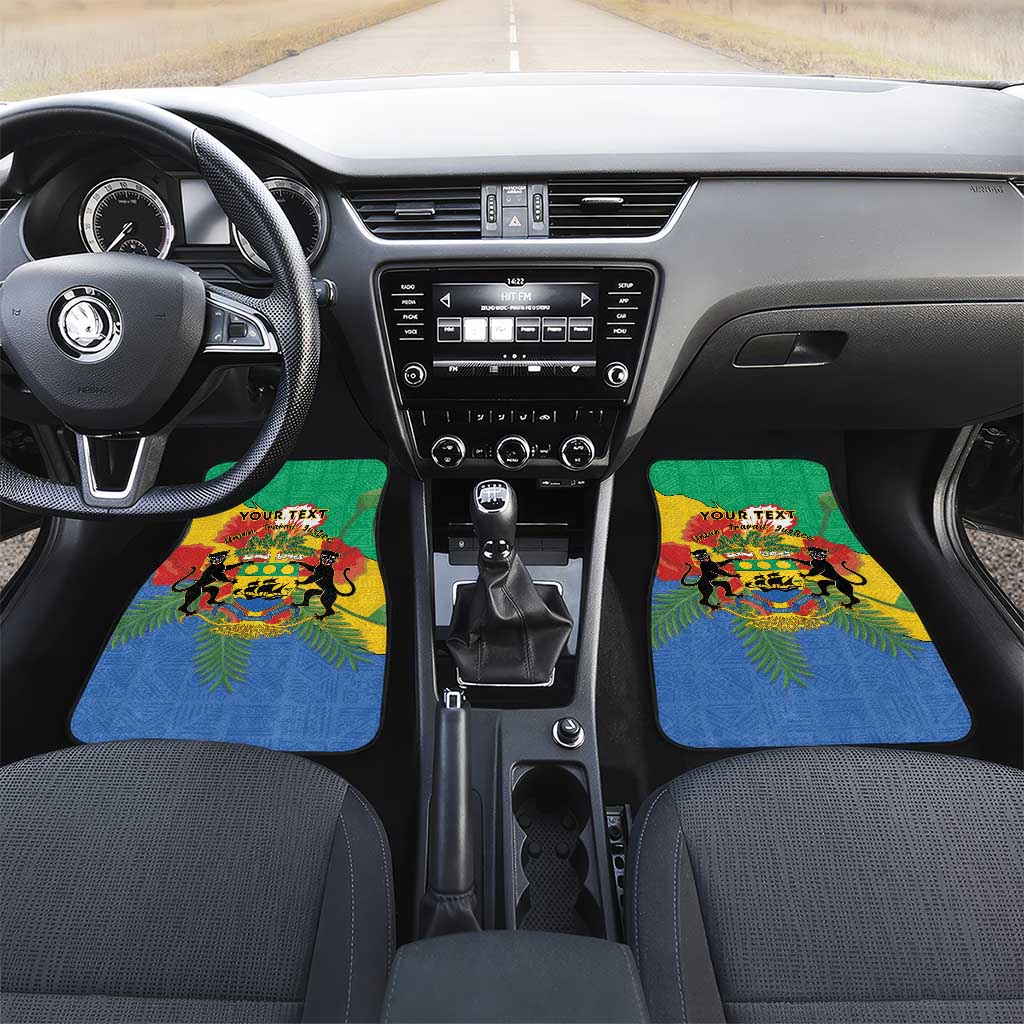Personalised Gabon Car Mats Coat Of Arms With African Pattern