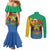 Personalised Gabon Couples Matching Mermaid Dress and Long Sleeve Button Shirt Coat Of Arms With African Pattern