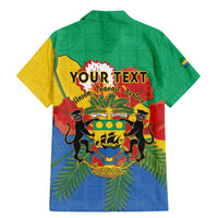 Personalised Gabon Family Matching Mermaid Dress and Hawaiian Shirt Coat Of Arms With African Pattern
