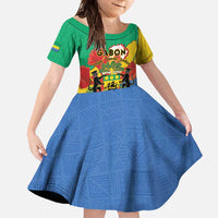 Personalised Gabon Family Matching Tank Maxi Dress and Hawaiian Shirt Coat Of Arms With African Pattern
