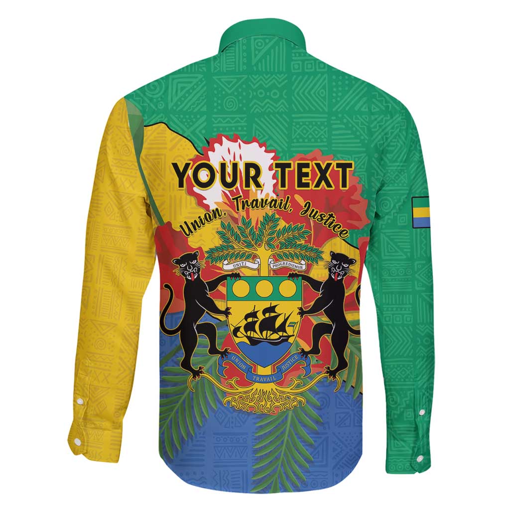 Personalised Gabon Family Matching Tank Maxi Dress and Hawaiian Shirt Coat Of Arms With African Pattern