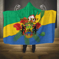 Personalised Gabon Hooded Blanket Coat Of Arms With African Pattern
