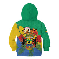 Personalised Gabon Kid Hoodie Coat Of Arms With African Pattern