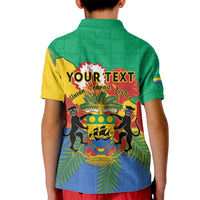Personalised Gabon Kid Polo Shirt Coat Of Arms With African Pattern