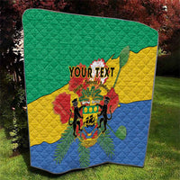Personalised Gabon Quilt Coat Of Arms With African Pattern - Wonder Print Shop