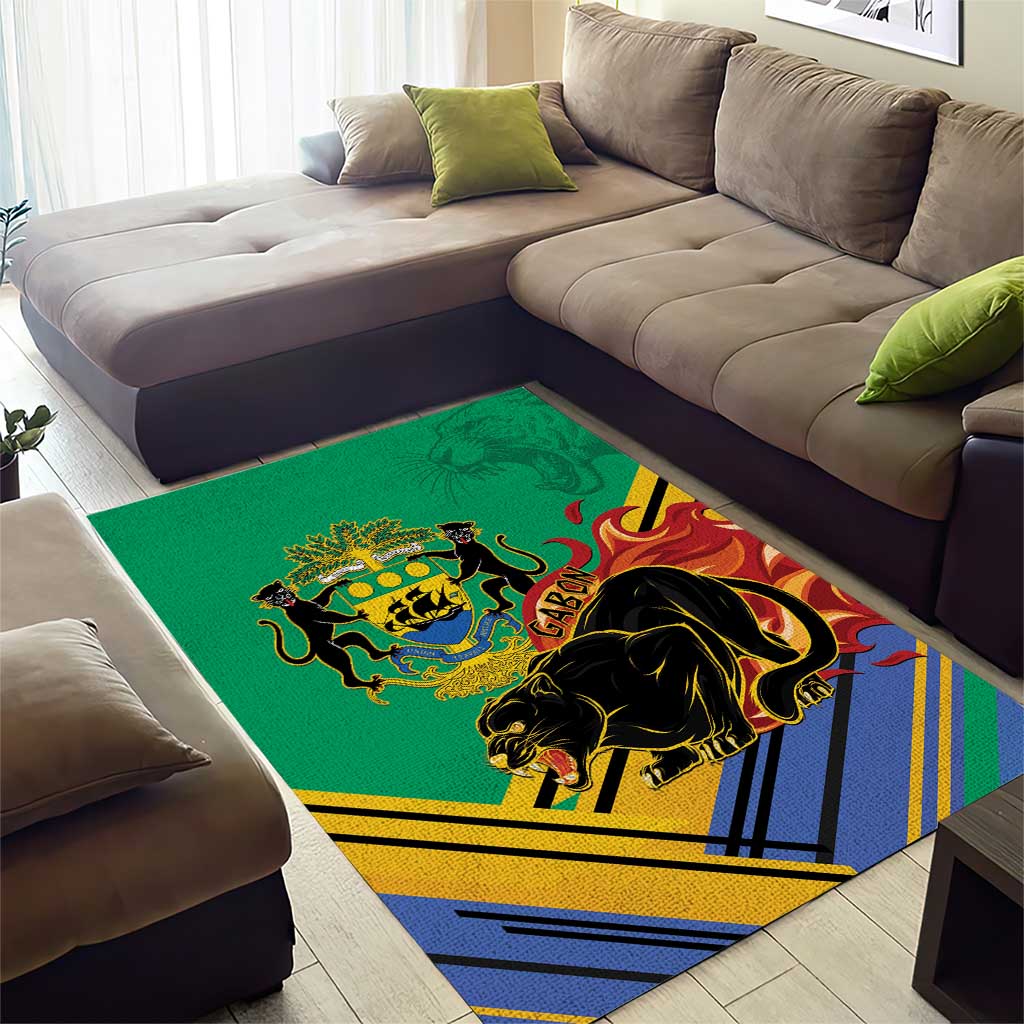 Gabon Black Panther Area Rug Coat Of Arms