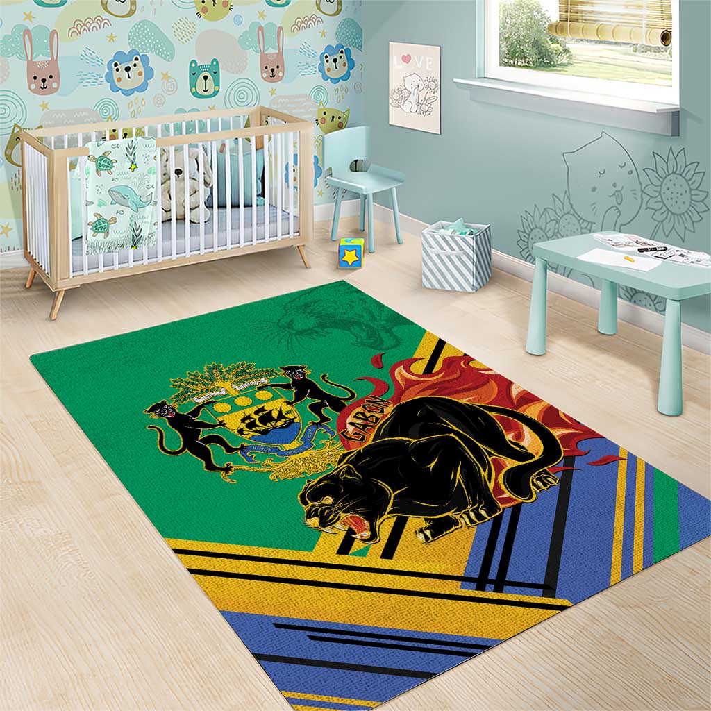 Gabon Black Panther Area Rug Coat Of Arms