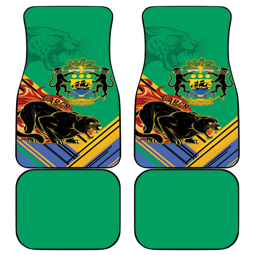 Gabon Black Panther Car Mats Coat Of Arms