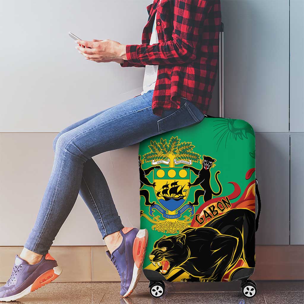Gabon Black Panther Luggage Cover Coat Of Arms
