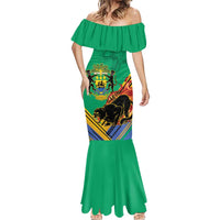 Gabon Black Panther Mermaid Dress Coat Of Arms