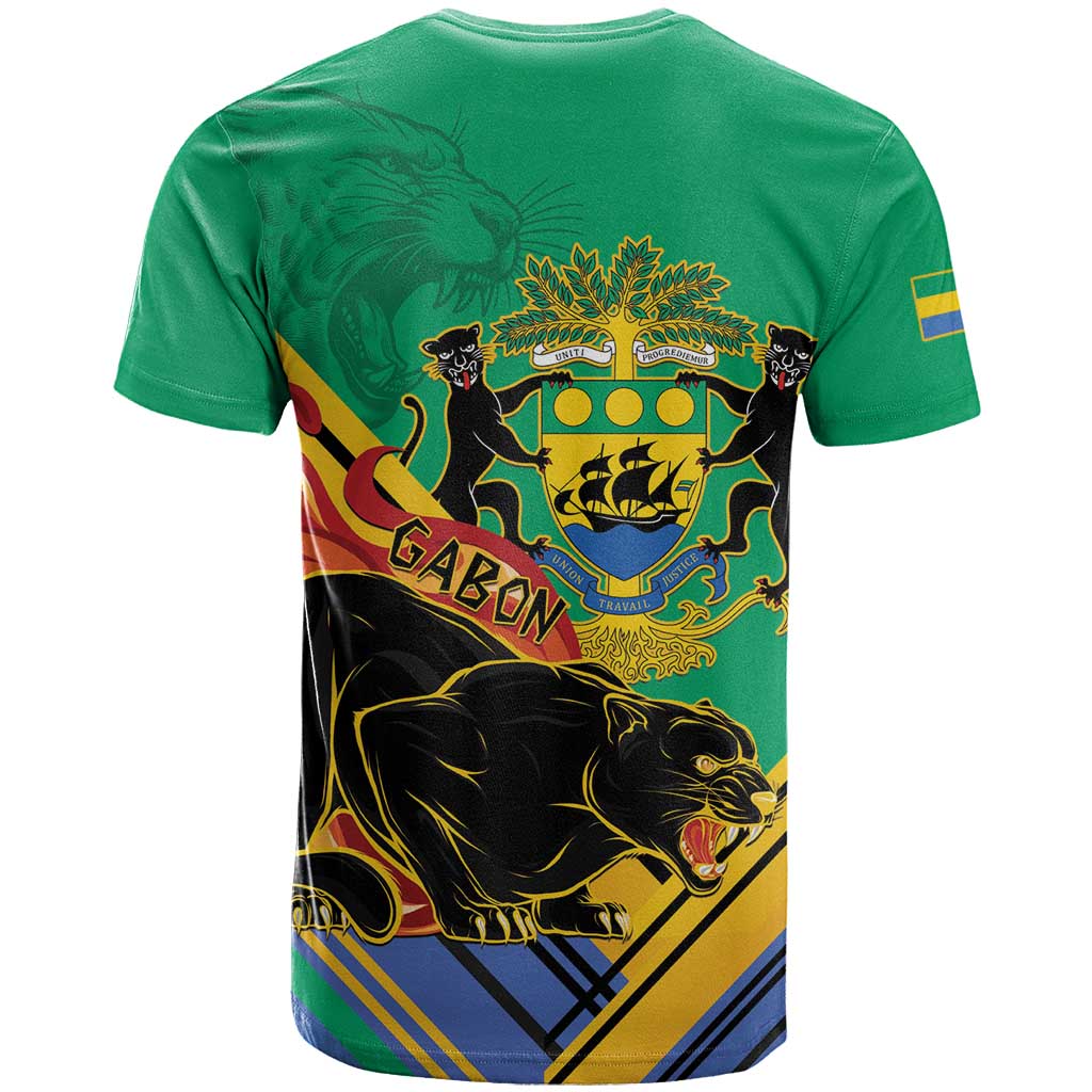 Gabon Black Panther T Shirt Coat Of Arms - Wonder Print Shop
