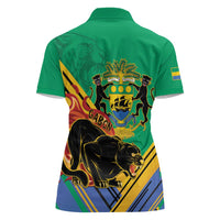 Gabon Black Panther Women Polo Shirt Coat Of Arms - Wonder Print Shop