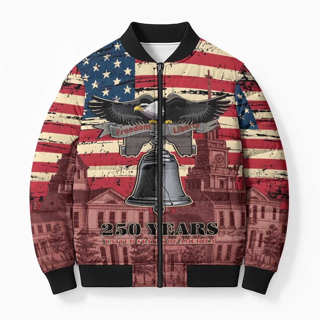 Liberty Bell 250 Years Bomber Puffer Jacket United States of America