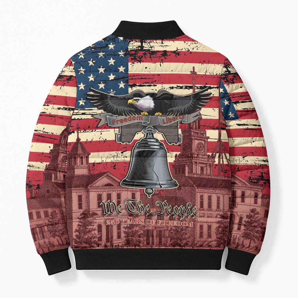 Liberty Bell 250 Years Bomber Puffer Jacket United States of America
