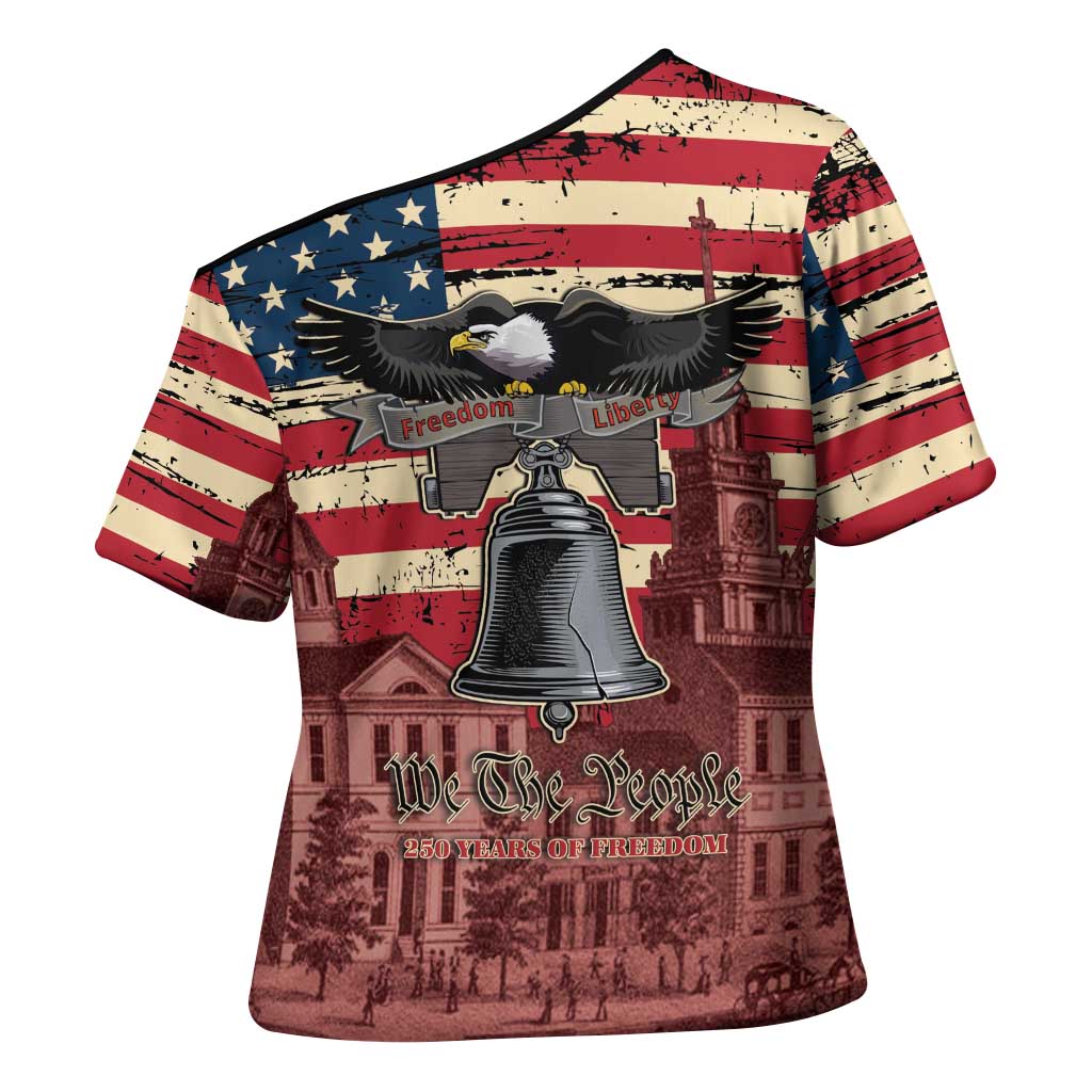 Liberty Bell 250 Years Cross Shoulder Shirt United States of America
