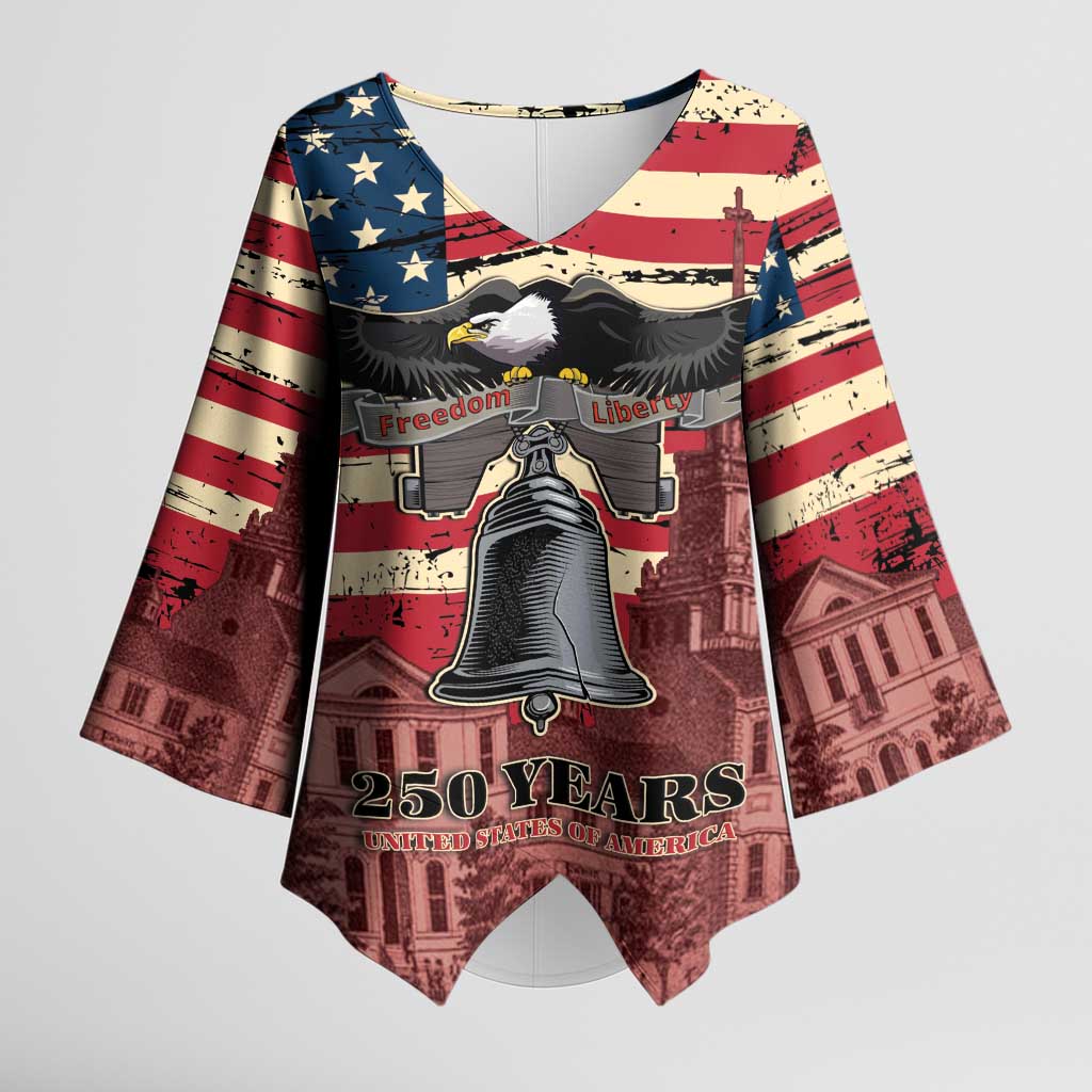 Liberty Bell 250 Years Kimono Sleeve Blouse United States of America