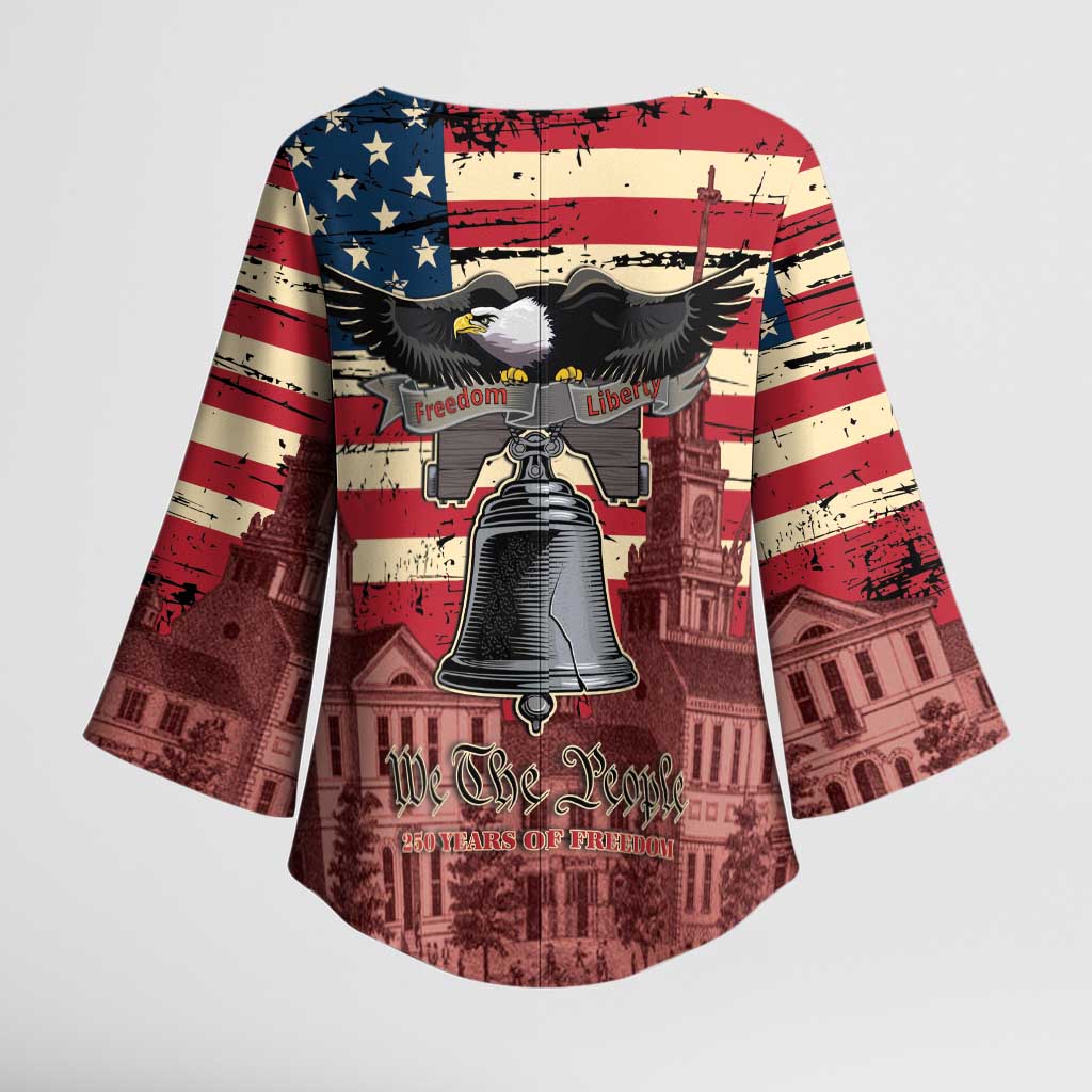 Liberty Bell 250 Years Kimono Sleeve Blouse United States of America